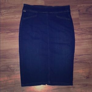 Denim pencil skirt